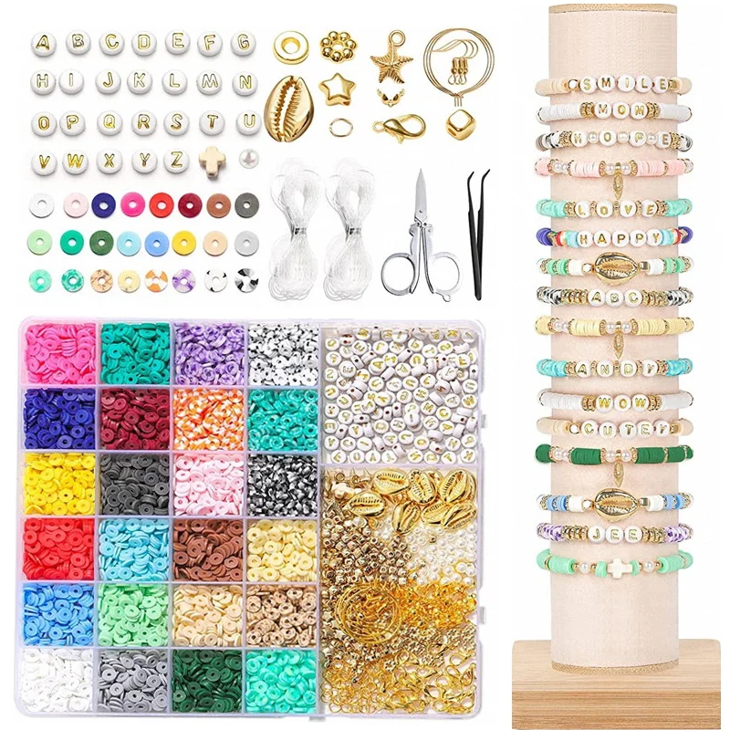

Модный Набор браслетов DIY, женские глиняные бусины, 6000 шт., 1 коробка, Набор для изготовления браслетов, 24 цвета, ZG, ювелирные изделия для девушек