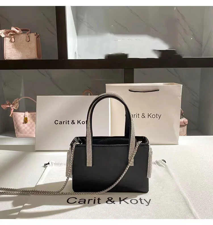 Luxury Designer Women's Handbag Glitter Shiny Rhinestone Diamond Evening Bag Wedding Party Clutch Purse Shoulder Messenger Bag