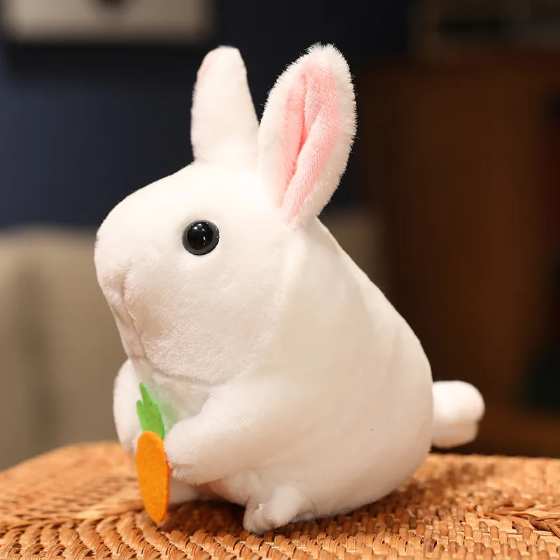 

10*15 cm Kawaii Tail Wagging Rabbit Doll Hamsters Plush toys that Wag Their Tails by Pulling on a String Without Using Batteries