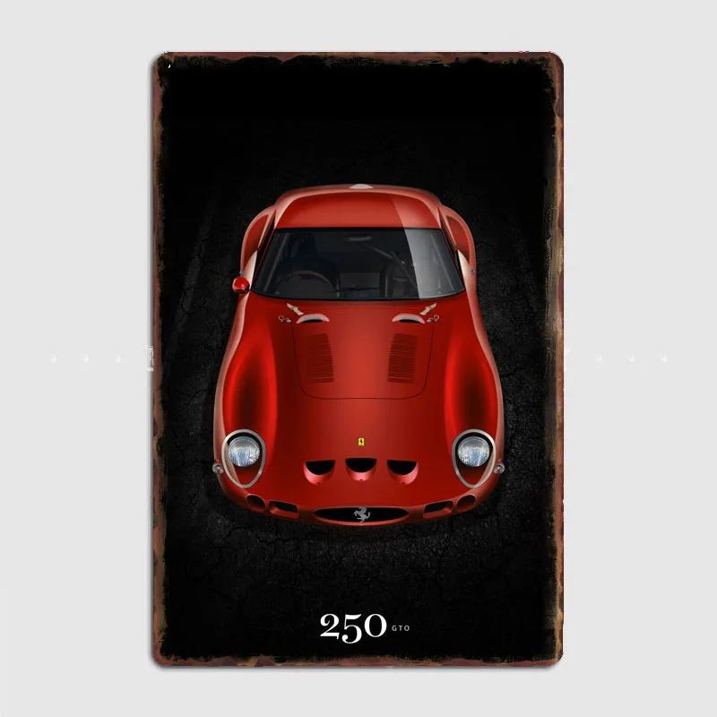 Классический Красный Суперкар 250 GTO Винтажный Металлический Постер С Табличкой