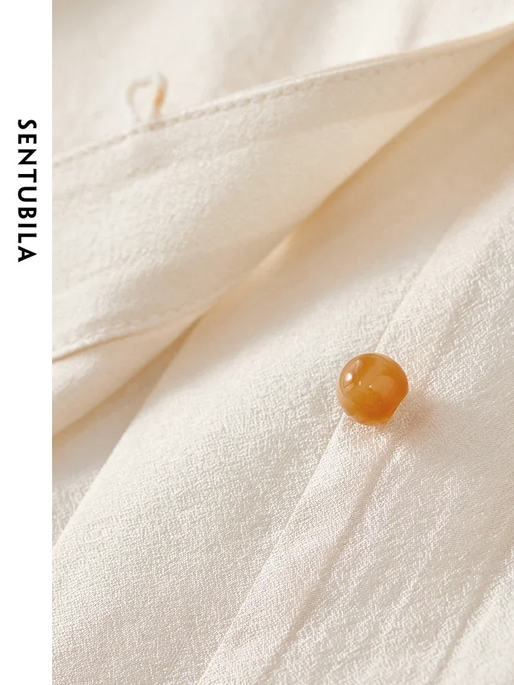 SENTUBILA новая рубашка в китайском стиле с воротником-стойкой для женщин осень 2023