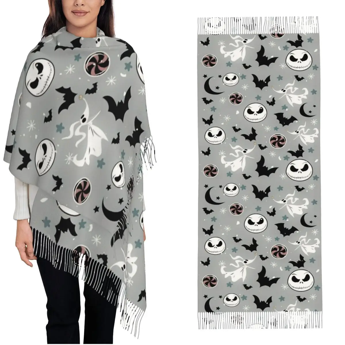 Шаль Кошмар перед Рождеством Джека Скеллингтона для женщин зимний большой