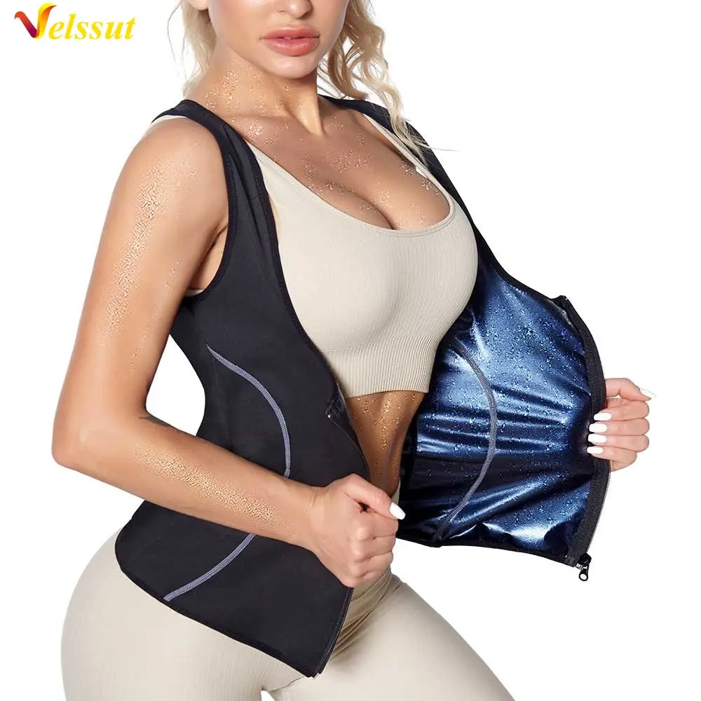 Velssut Sauna Vest for Women Weight Loss Tank Top Hot Sweat Sportwear Slimming Body Shaper Fitness Fat Burning Workout Sport