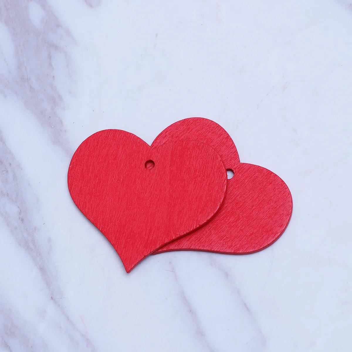 100 шт. декор DIY ремесла декоры бесцветный деревянный знак в форме сердца красные