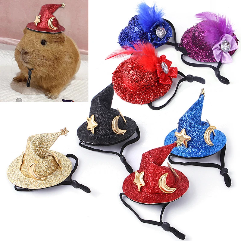

Small Pet Hats Funny Headwear Mini Cute Angled Decorative Hats Hamster Caps Chinchillas Christmas Decorative Creative Cap