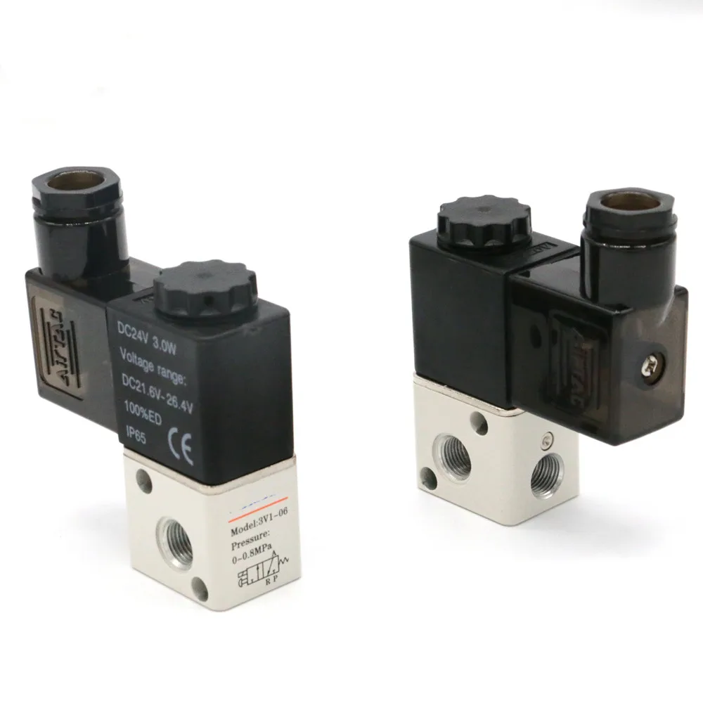 3V1-06 1/8 &quot2 положения 3-ходовой AC220V 110V DC12V 24V электромагнитный клапан прямого