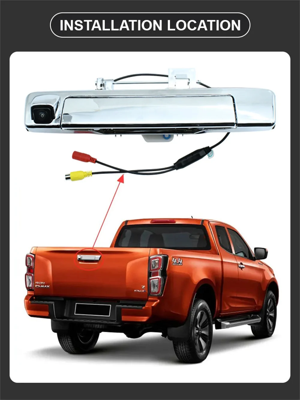 1920*1080P AHD 170 °   Автомобильная камера с ручкой багажника для Isuzu D-max Dmax 2019 2020 2021 2022 2023, автомобильная камера заднего вида (art.: 3920cd7396103) - 3920cd7396103