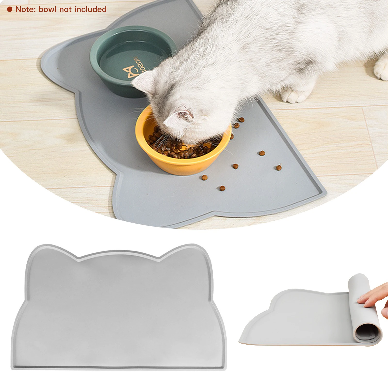 

Pad Mat Dog Pet Waterproof Feeding For Mat Pet Portable Placemat Mat Silicone Drinking Pet Bowl Solid Feeding Dog Food Color Cat
