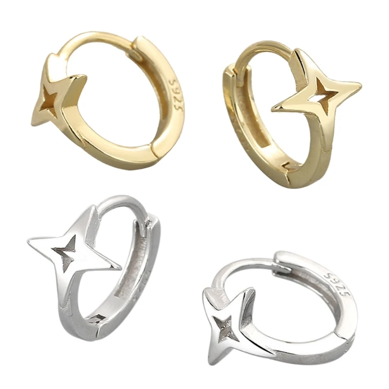 

Fashion Geometric Earrings Cross Hoop Star Earrings for Women Girls Elegant Fashion Simple Party Punk Jewelry Gift