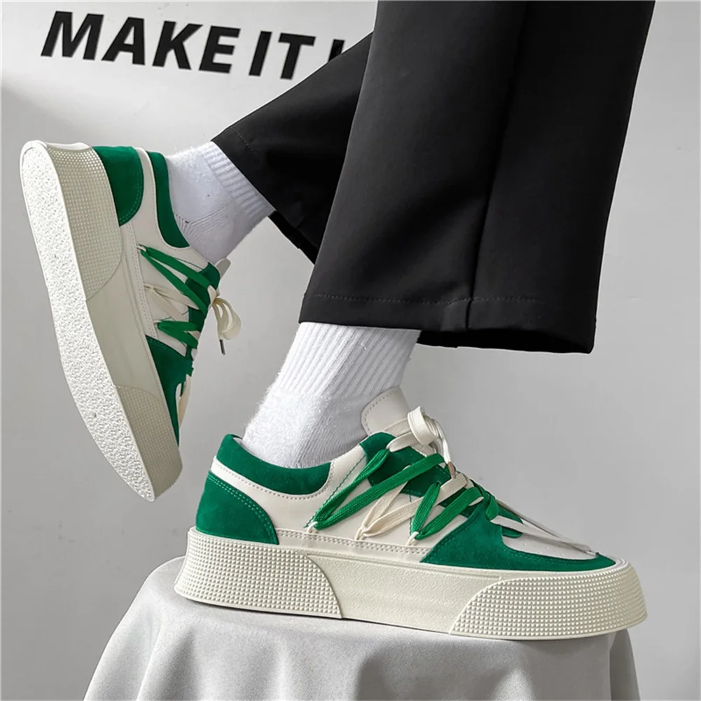 

Fashion Men Sneakers Lightweight Comfortable Thick Sole Vulcanized Shoes Casual Lace Up Men's Trendy Shoes Zapatillas De Hombre