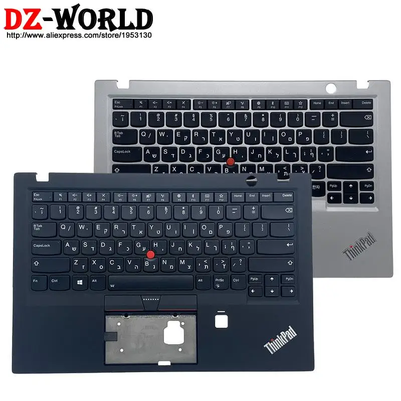 

New/Orig Herbrew Israel Backlit Keyboard With Shell Palmrest Upper Case C Cover for Lenovo Thinkpad X1 Carbon 5th Gen 5 Laptop