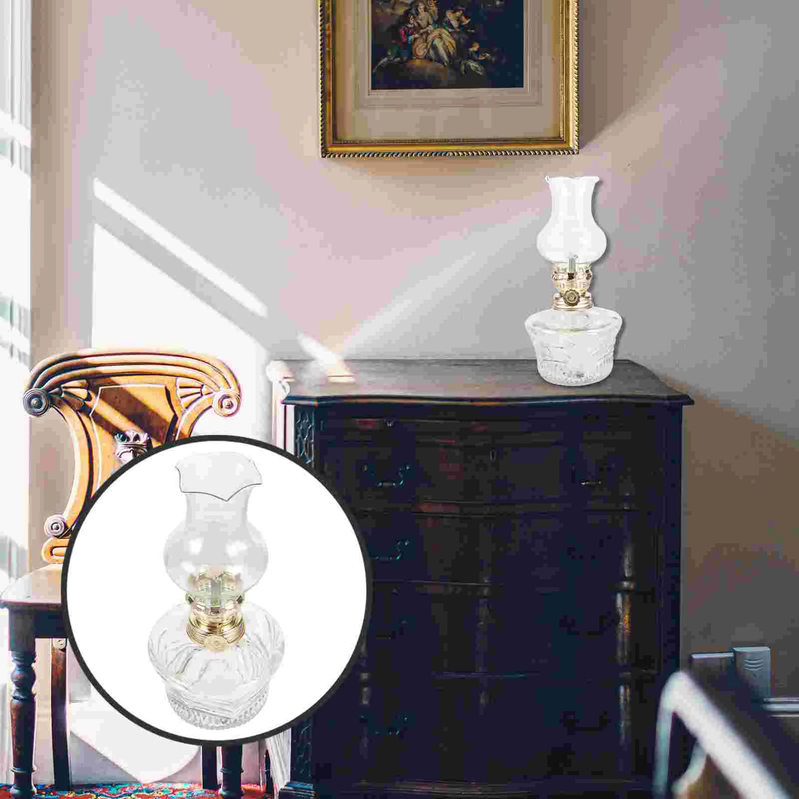

Oil Lamp Glass Lamp Shade Clear Kerosene Lamp Chimney Kerosene Lamp Cover