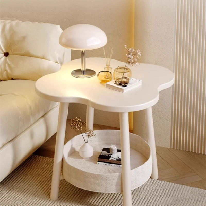 Боковой столик в виде четырехлистного клевера 2-Ярусный для гостиной креативный