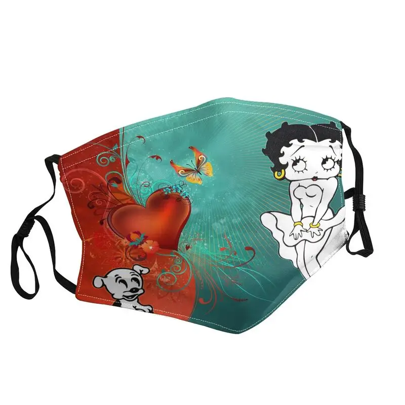 

Boop Bettys Cartoon Graphic Breathable Unisex Mouth Face Mask Anti Dust Protection Cover Respirator Mouth-Muffle