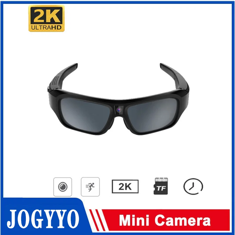 HD 2K Mini  DV Video Camera H2.64 Compression Polarized Glasses Portable Outdoor Sports Audio Recorder Suport 128GB TF Card