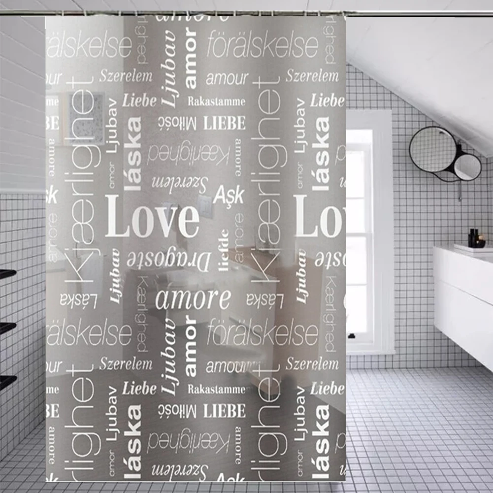 

Занавеска для душа в ванную с алфавитом, 12 шт. крючков, 180 х180 см