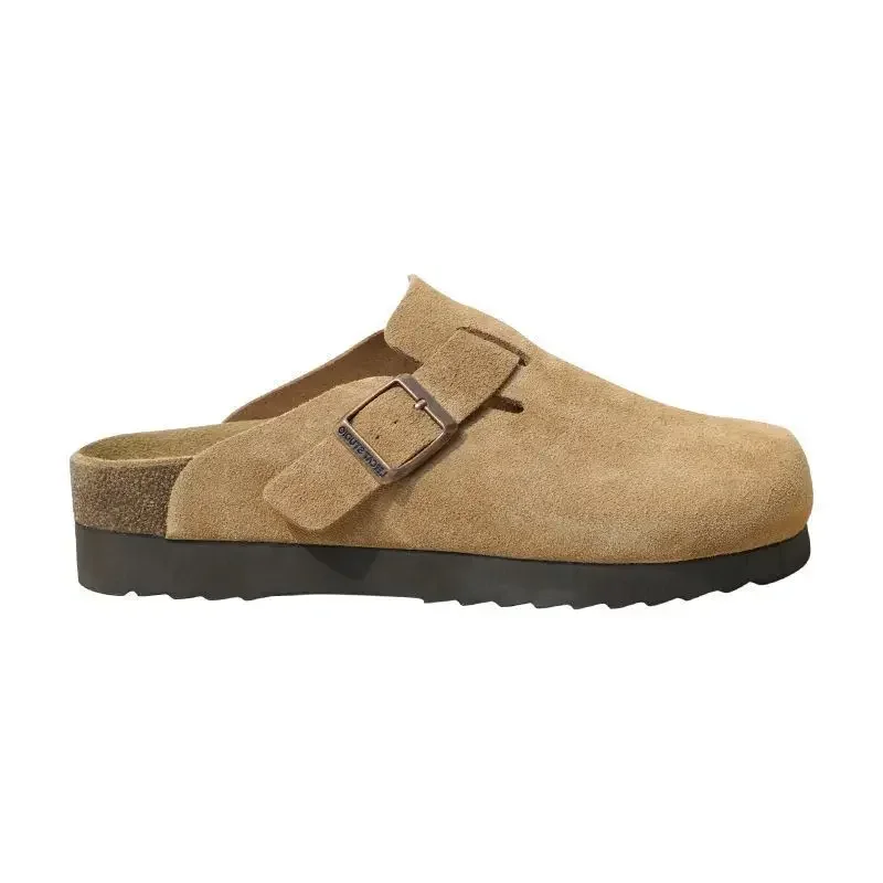 Весенние женские тапочки с закрытым носком замшевые сабо сандалии для женщин