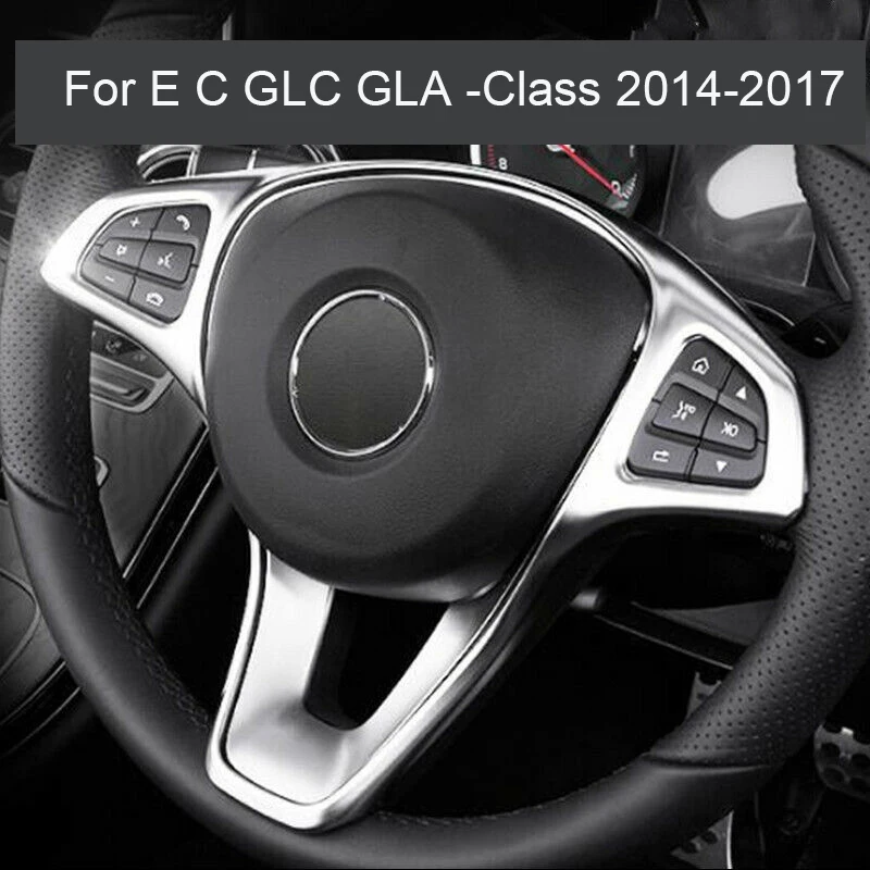 

Для Mercedes Benz E C GLC GLA Class 2014-2017 Серебряная панель рулевого колеса отделка крышка стикер переключатель кнопка Декор