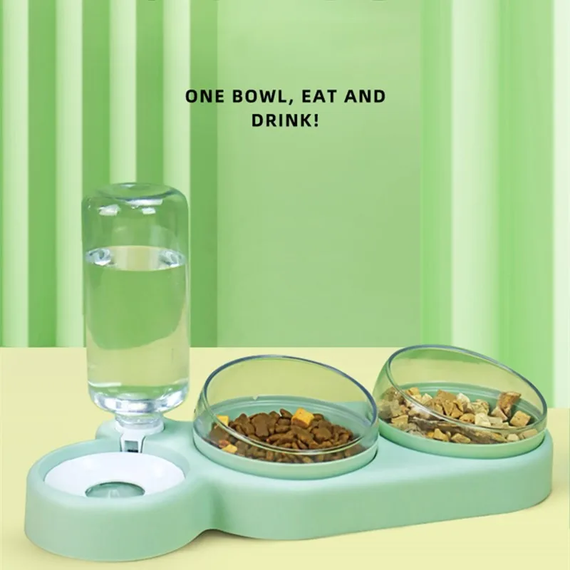 

Двойная миска для собак, автоматическая поддон воды для кошек, емкость для кошек, Аксессуары для кошек, водный диспенсер