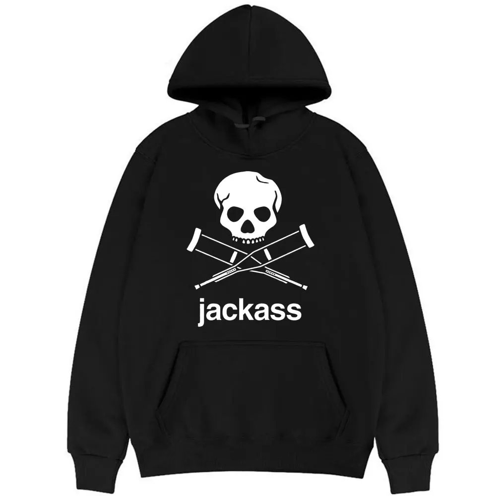 

Jackass Logo Graphic Printed Hoodie Black Fashion Men Women Hoodies Men's Cotton Hooded Sweatshirt Classic Vintage Unique Gift