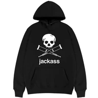 jackass logo graphic printed hoodie black fashion men women hoodies mens cotton hooded sweatshirt classic vintage unique gift