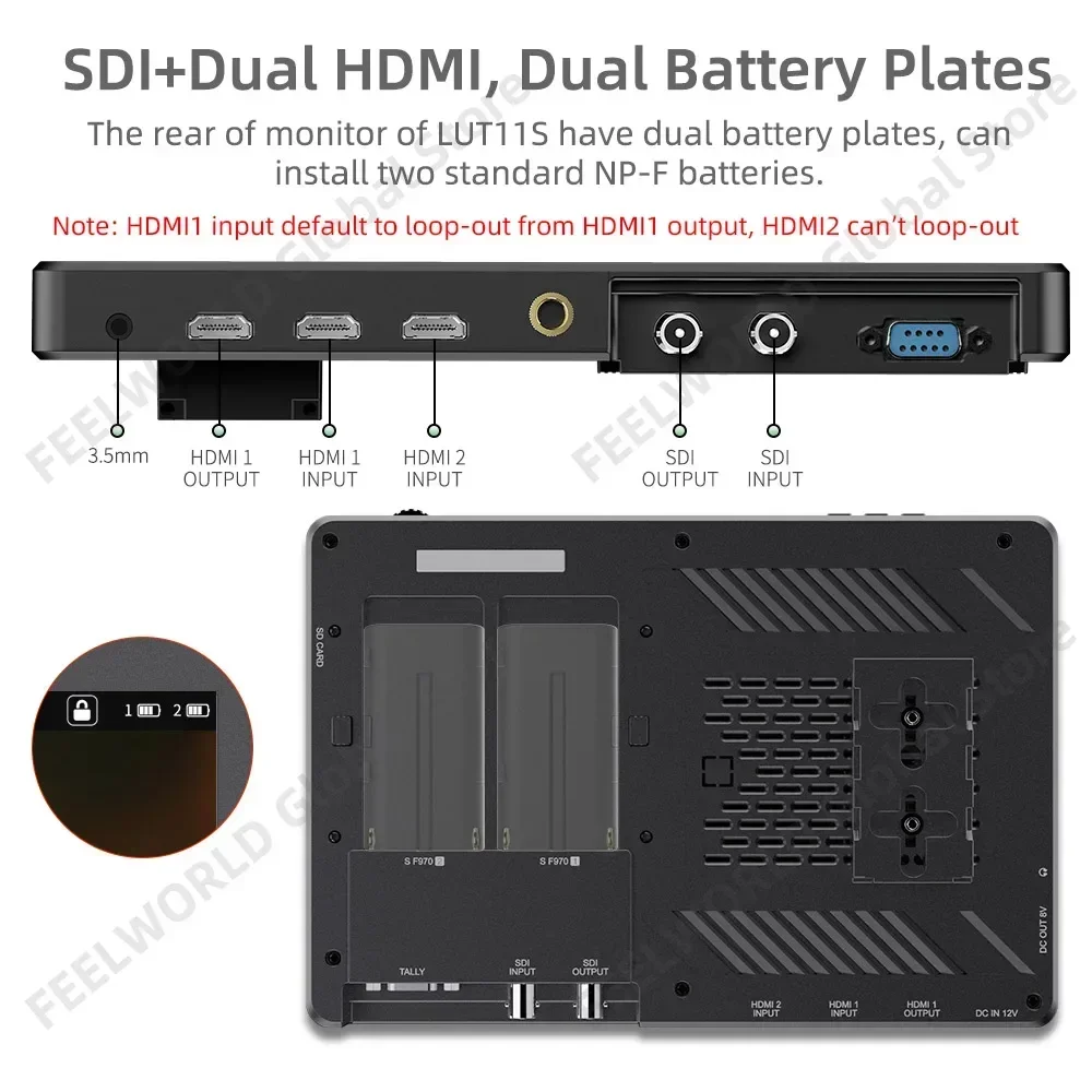 FEELWORLD 10 1-дюймовый 2000nit ультра яркий полевой монитор для камеры IPS 1920x1200 сенсорный