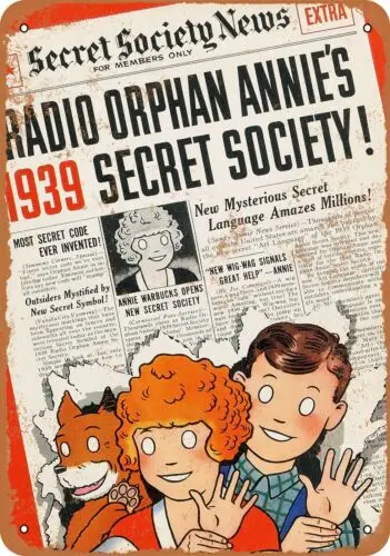 Металлический знак-1939 г. секретное общество Энни-винтажная репродукция внешнего