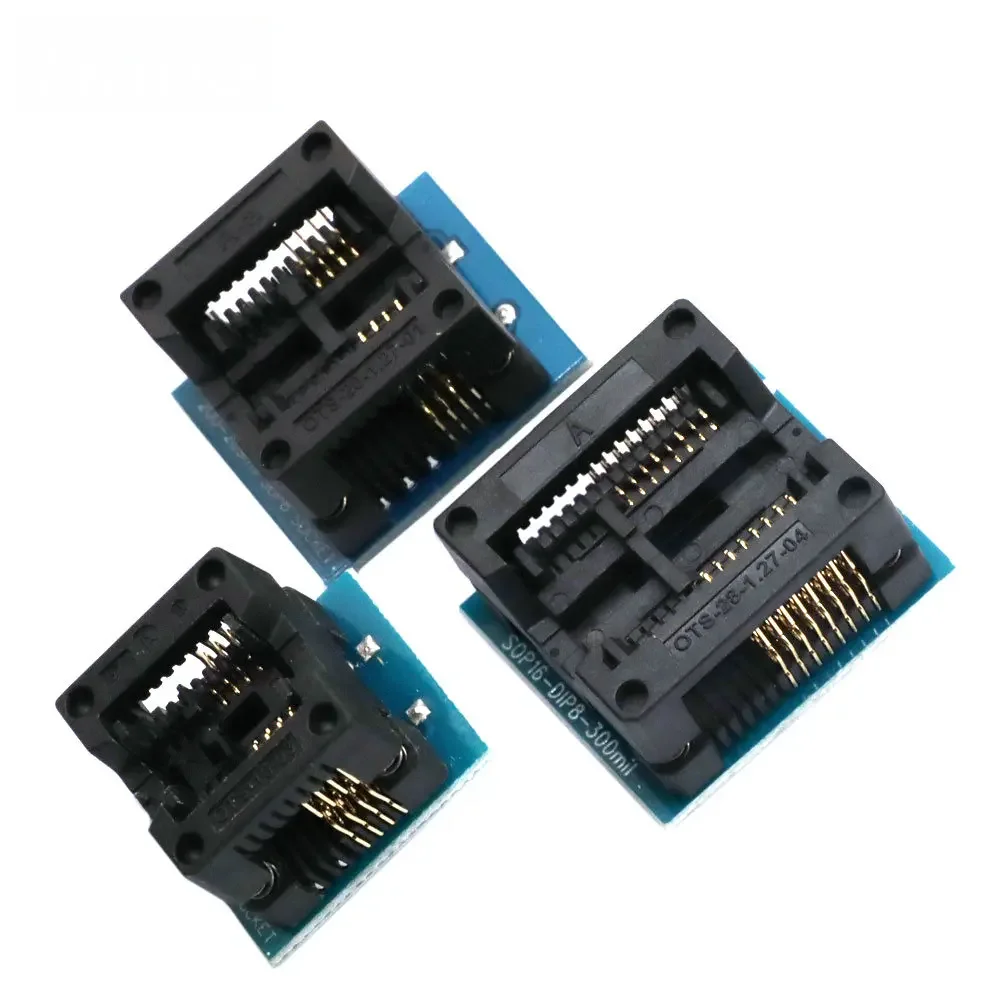 Фото Многофункциональный адаптер SMD-DIP для программирования, тестовая колодка SOP16 150/200mil, SOP8 208/209mil для программатора чипов SPI Flash EEPROM №5