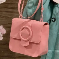 2022 new kawaii pink shoulder bag women street little trendyol handbag japanese fashion cute casual square purses and handbags