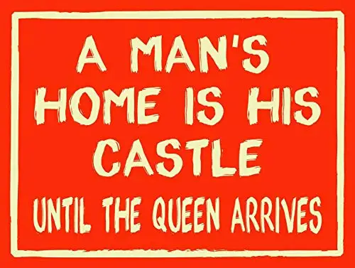 

Мужской дом-это его замок, металлические жестяные знаки, настенное искусство, табличка, Садовый дом, знаки 8 дюймов X 12 дюймов