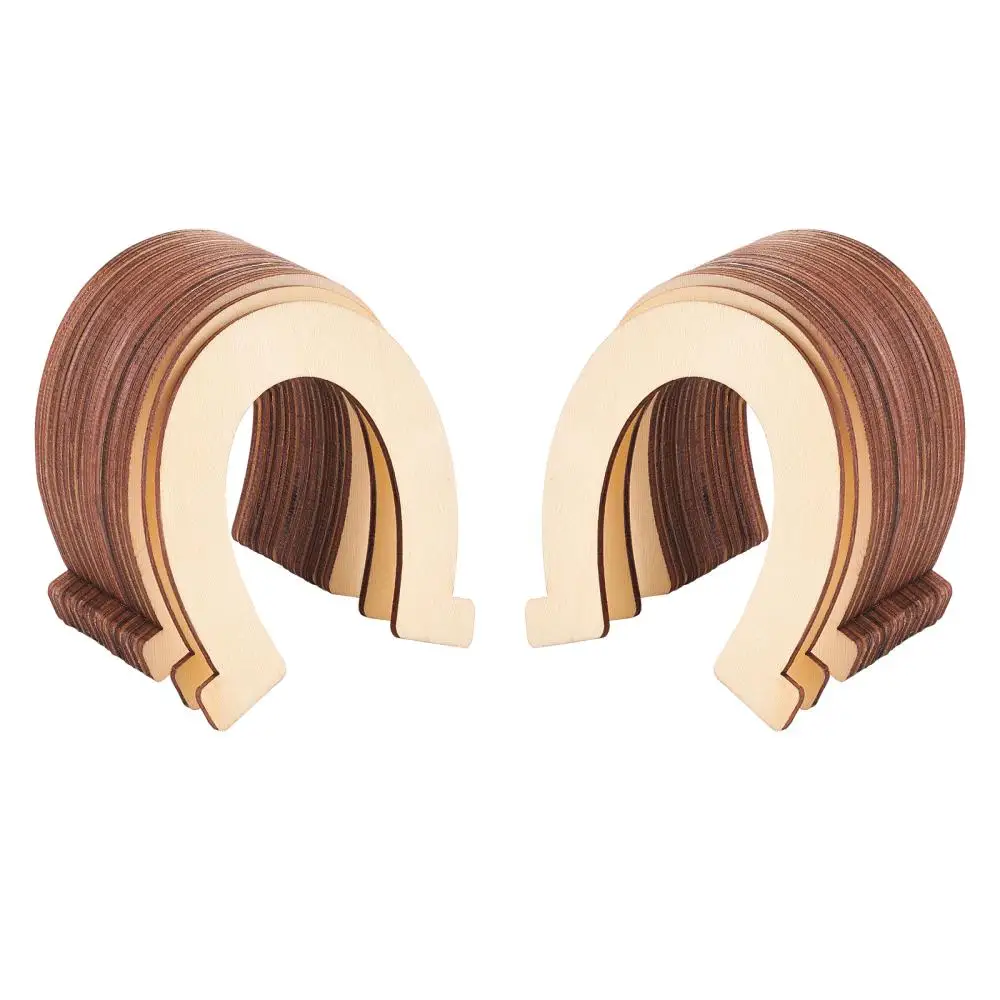 

50 Pcs Wooden Horseshoe Cutouts, Unfinished Blank Horseshoe Shapes Wood Discs Slices for DIY Craft Gift Wedding Party Ornaments