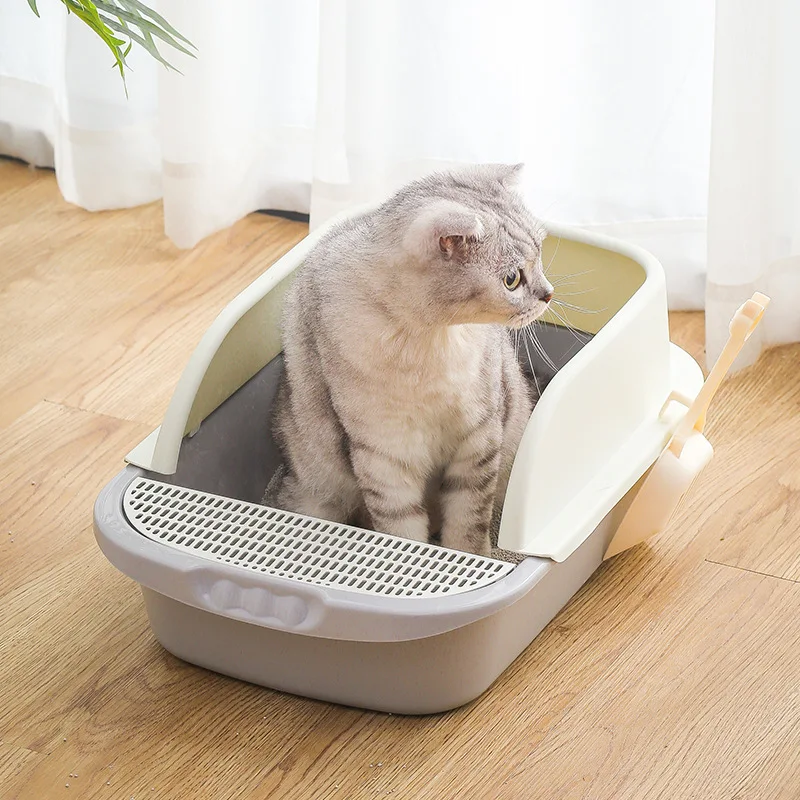 

Semi-closed Sandbox Cat Cat Large Litter Box Toilets Anti-belt Sand Isolate The Odor Toilet House for Cats Large Semi-Closed