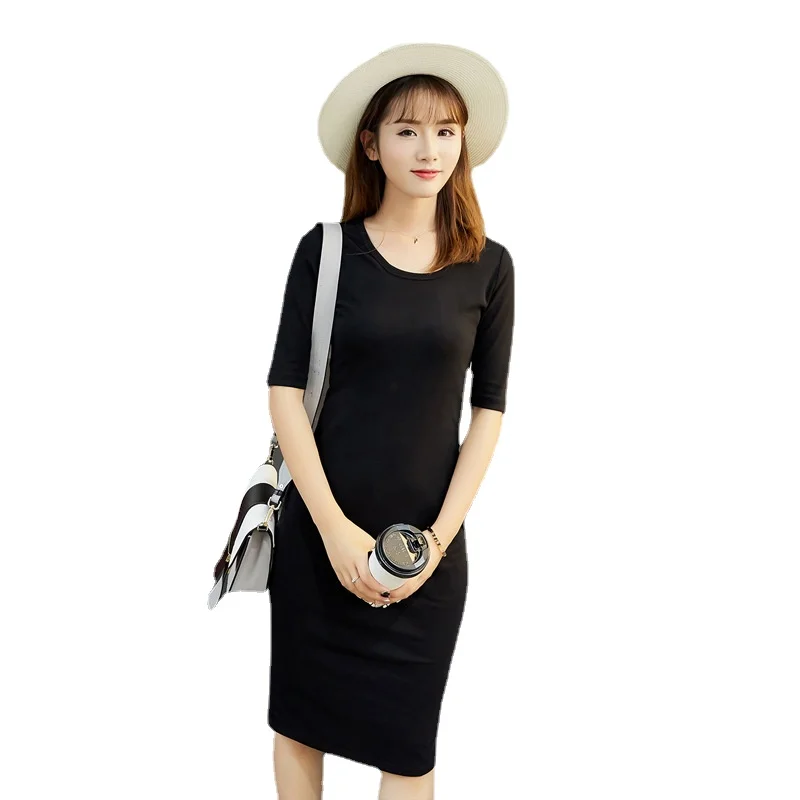 

Женское прямое платье с коротким рукавом, удобное осеннее платье-футляр, 2022