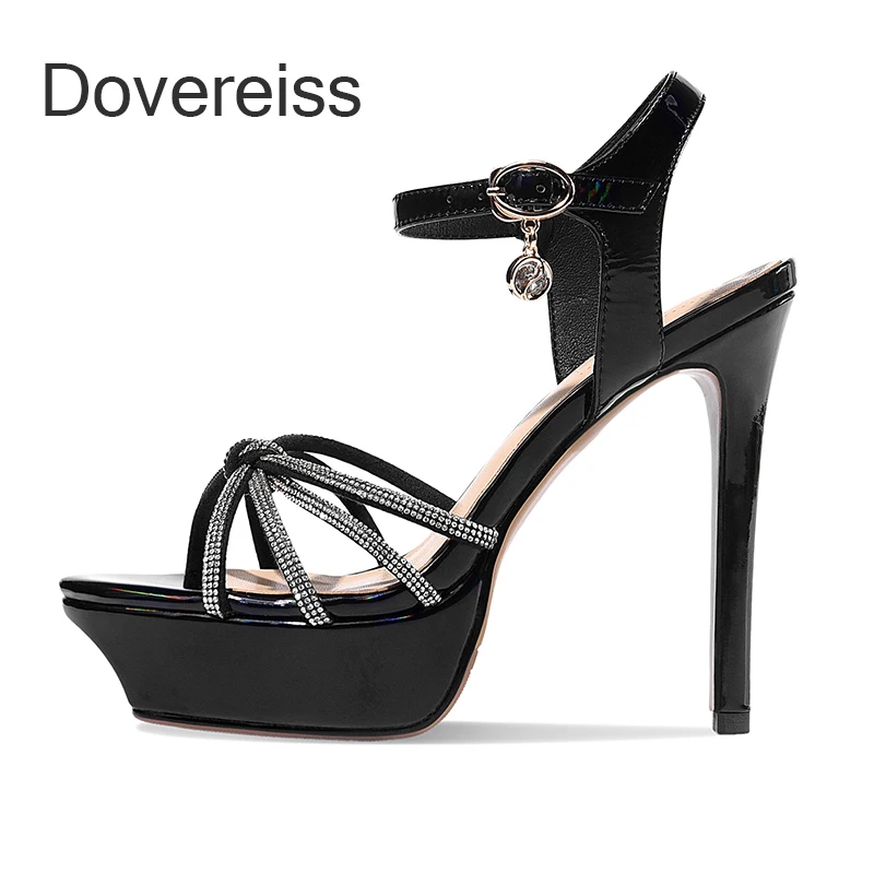 

2022 Summer Platform Pointed Toe Stilettos Heels Women Red Beige Sandals Clear Heels Thick Heels Waterproof Ladies Shoes 33