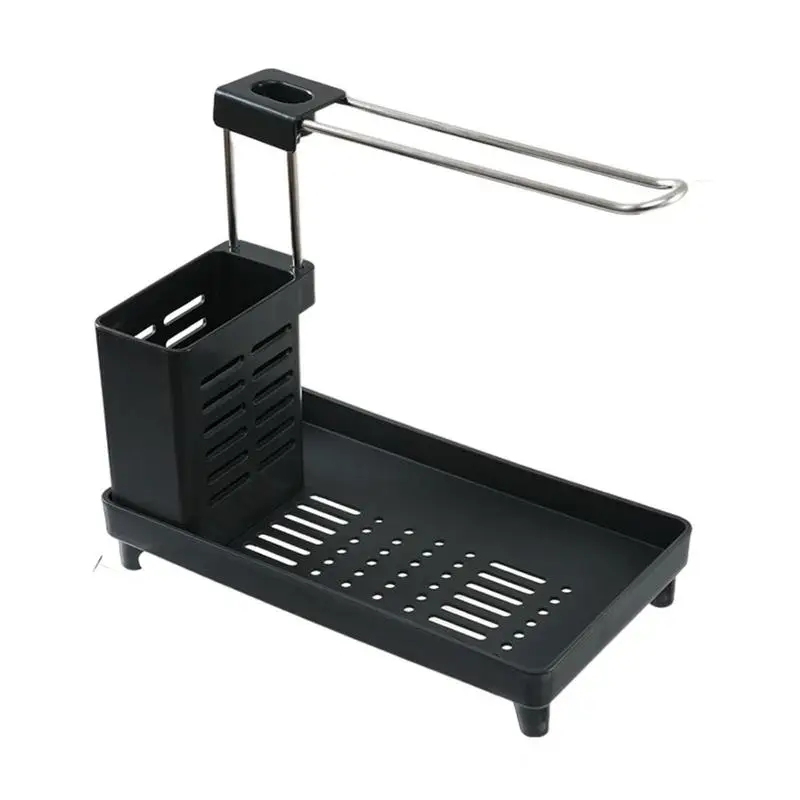 

Sink Caddy Kitchen Sink Sponge Holder Sink Storage Organizer For Brush Dishwashing Liquid Towel Bar Countertop Sponge Holder