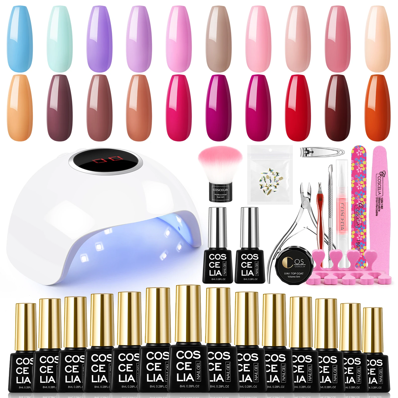 

COSCELIA Nail Lamp UV Gel Nail Polish Kit Manicure Machine Tool Set Semi Permanant Varnish Nail Art Drill Tools Kits From US