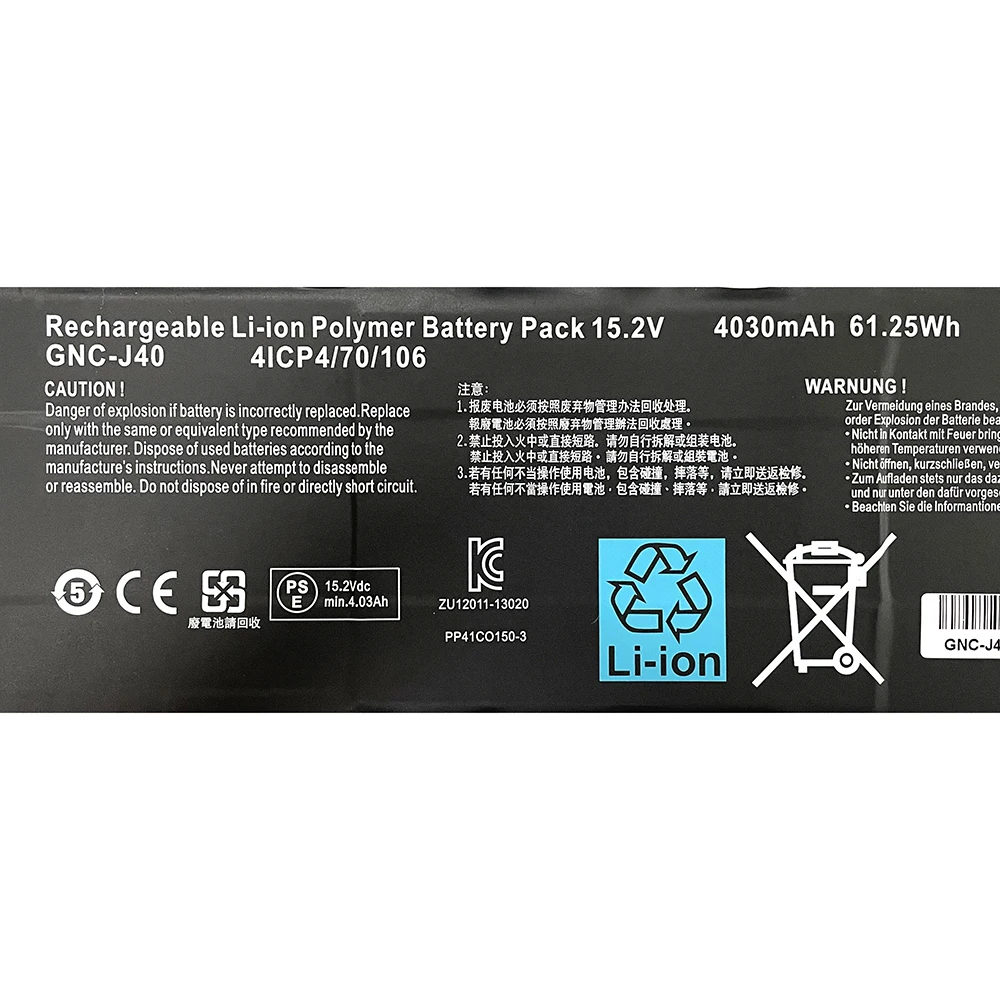 GNC-J40 15 2 V/4030 wh Аккумулятор для ноутбука Gigabyte P34W P34K P34F P34G V2 V3 V4 V5 V7 Series Xotic PC Edition mAh