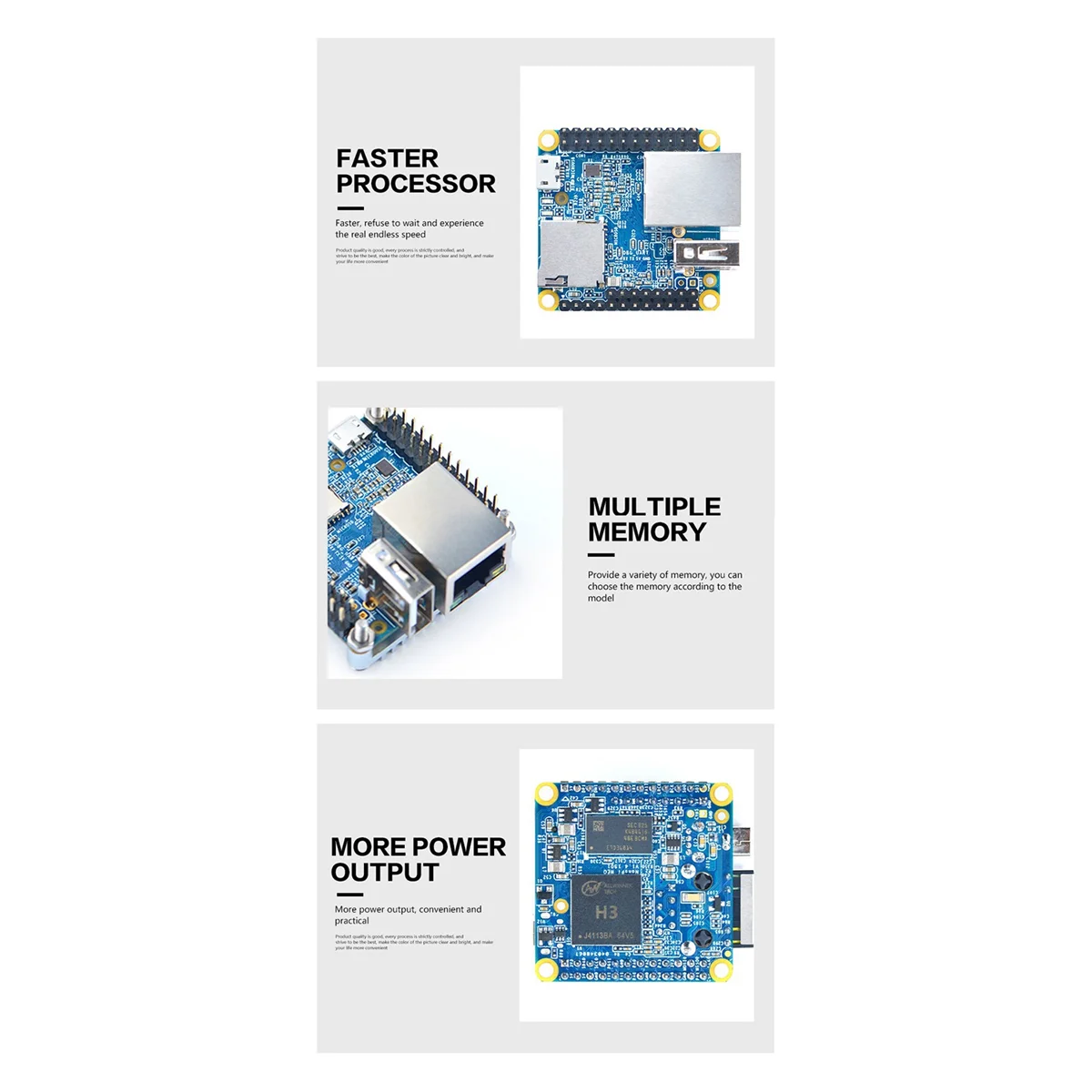 

For NanoPi NEO V1.4 Development Board+Heat Sink+-USB Cable Allwinger H3 Core 512MB RAM Openwrt/