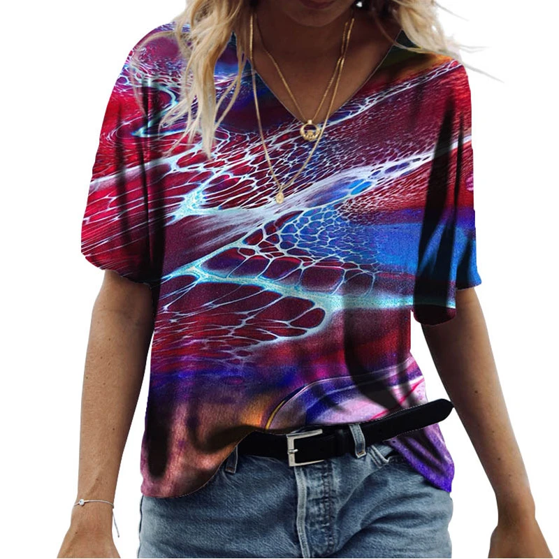 

Summer Women Natural Scenery Pattern Printed T-Shirts Short Sleeve Female Tops 3D Fashion Print Femme Tee Casual Basic T-Shirt