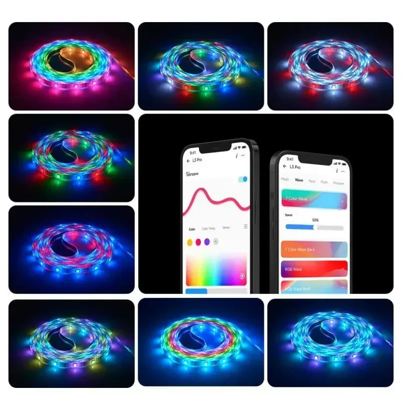 SONOFF L3 Pro 5M Wi-Fi Smart LED Strip Light Гибкая RGB Декоративная светодиодная лампа Управление
