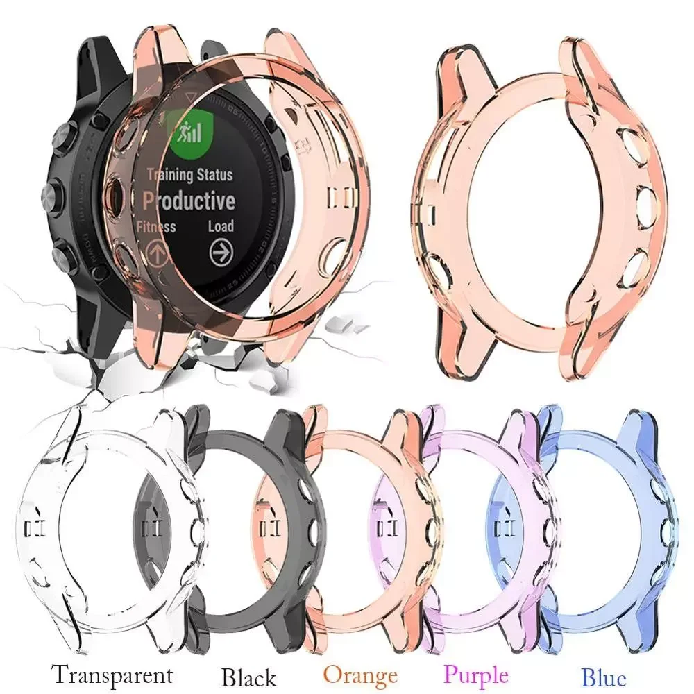 

TPU Watch Case For Garmin Fenix 6 6s 6x Pro Cover Smart Bracelet Protective Frame Shell Shockproof Clear Watch Cases Accessories