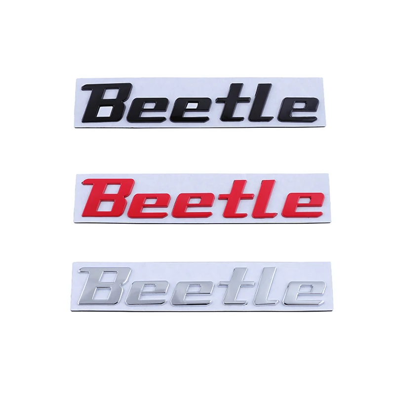 

1X 3D Metal Sticker Beetle Emblem Badge Chrome Black Red Letter Decal for Mercedes Benz Accessories Changan V7 Alsvin mazda 3bl