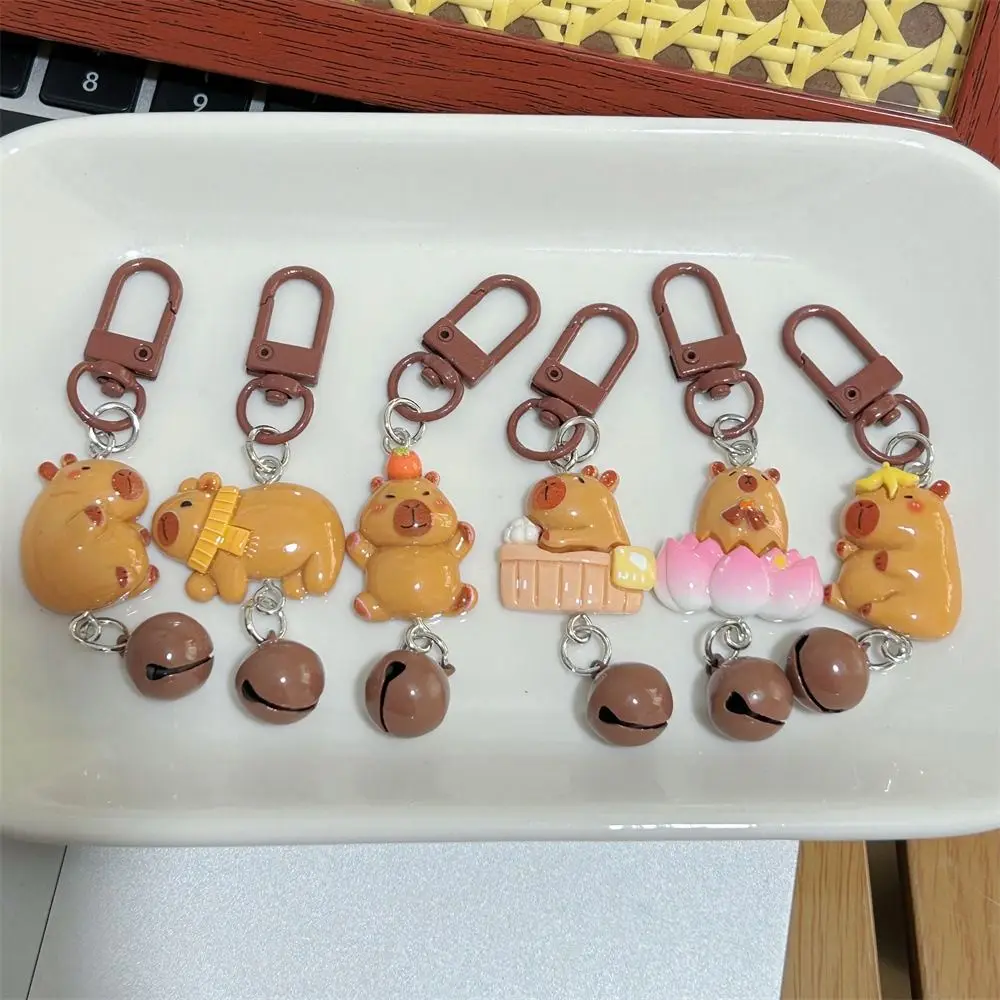 Милый брелок в виде колокольчика капибара из смолы забавная Женская модная