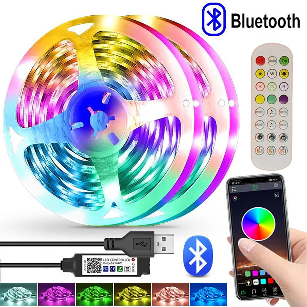 Светодиодная лента лампа 2 4G Bluetooth 24 клавиши контроллер RGB 1 м/30 светодиодов