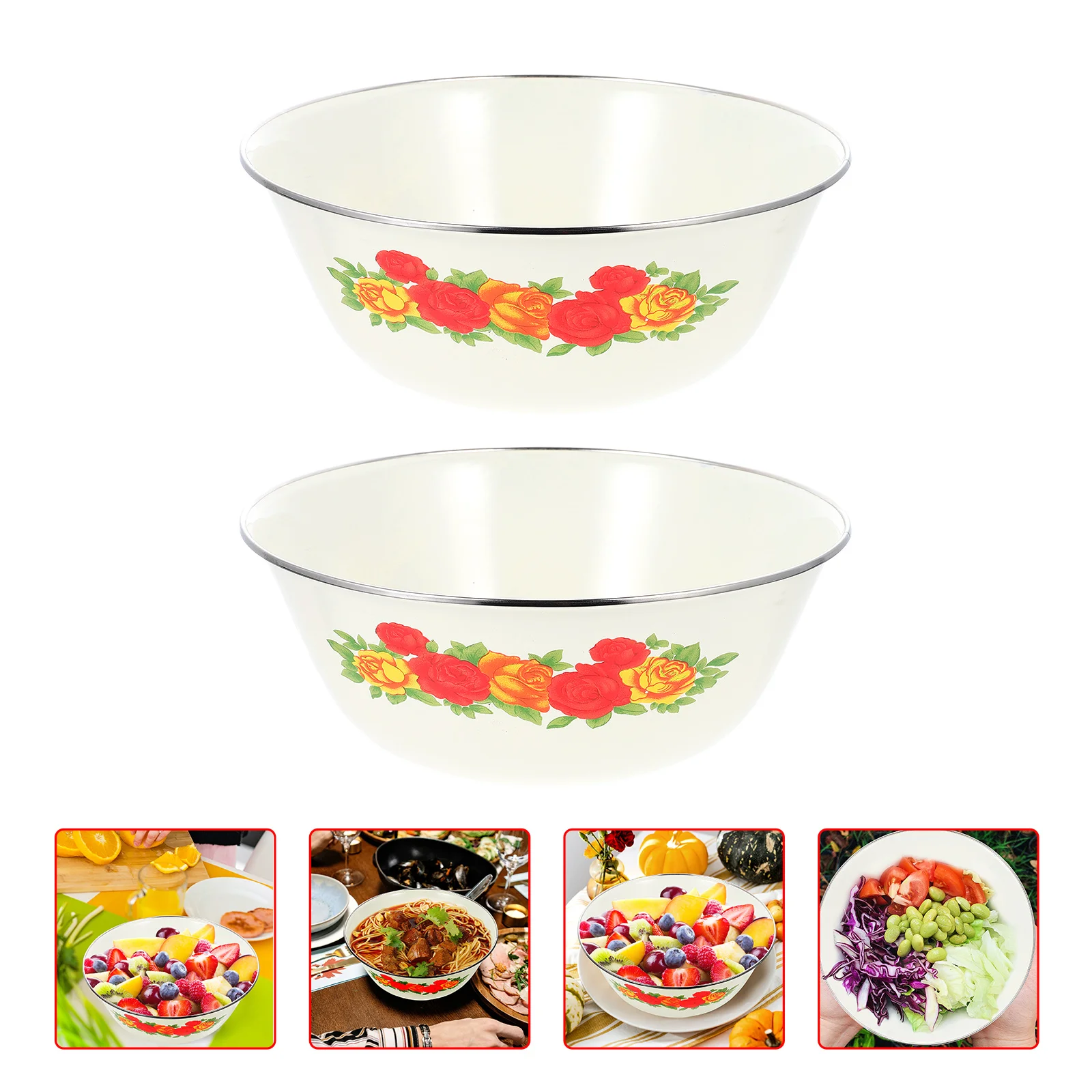 

Bowl Enamel Bowls Basin Soup Serving Vintage Enamelware Pasta Mixing Wash Salad Asian Farmhouse Popcorn Noodles Noodle Cereal