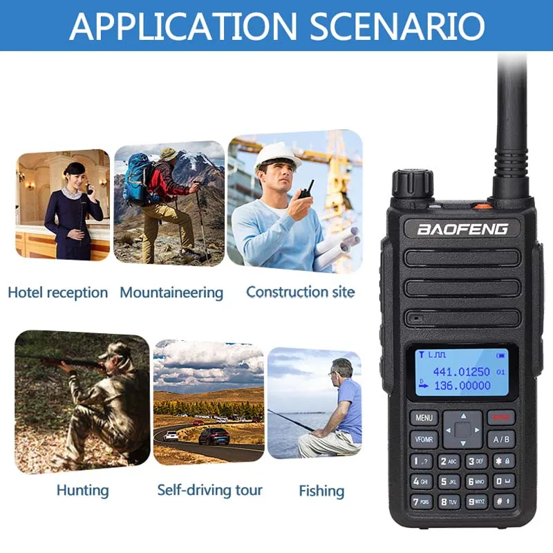 2pcs Baofeng BF-H6 10W Walkie Talkie 10km Ham Radio Transmitter Transreceiver 136-174/400-470MHz Two Way Radio enlarge