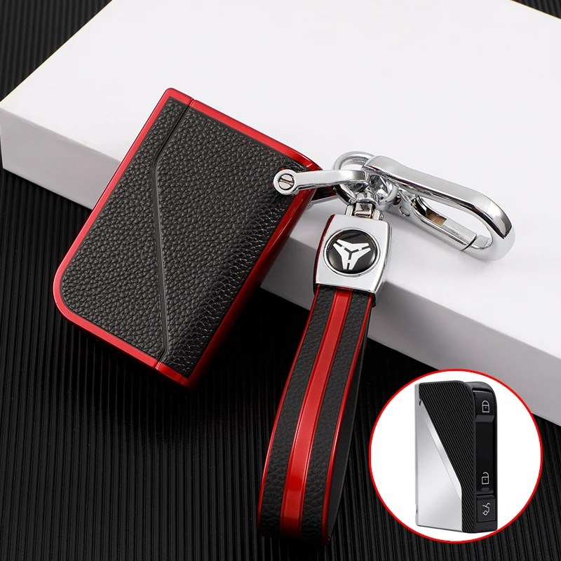 

Кожаный Автомобильный Брелок с дистанционным управлением, Аксессуары для автомобилей LYNK & CO 05 01 02 03 06, защитный брелок для ключей