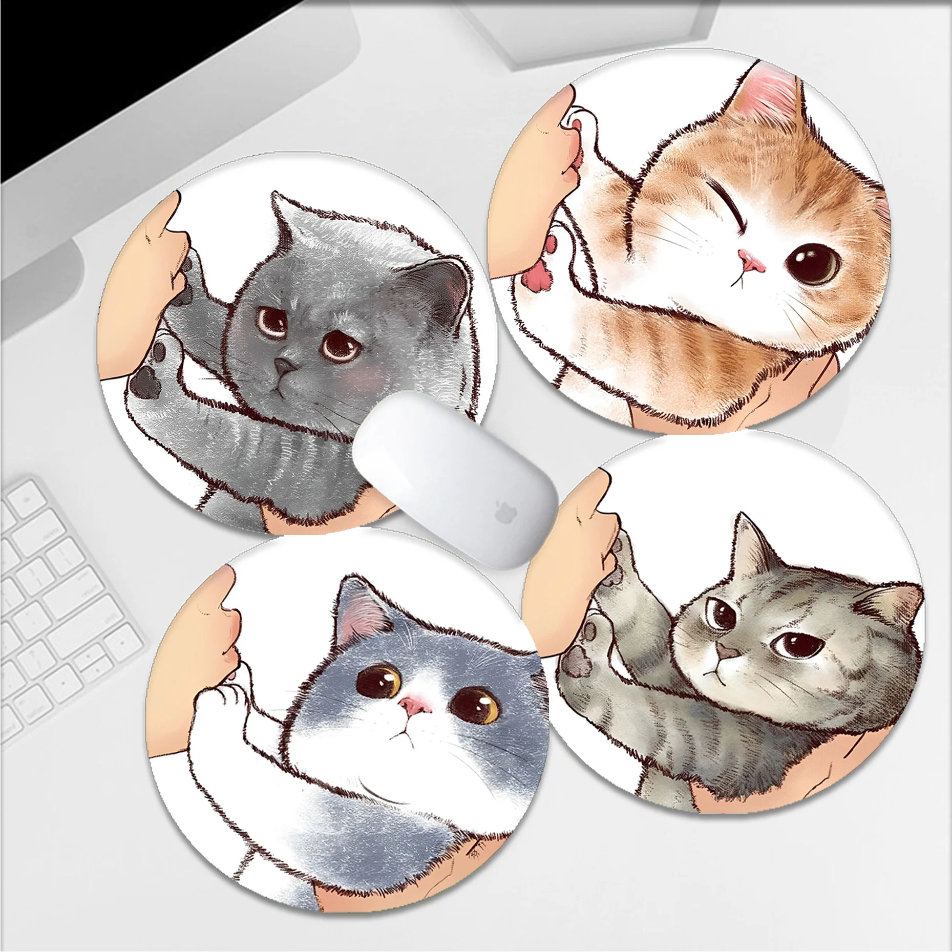 

Again Don't Kiss Me Funny Cute Cat Mousepad Round Big Promotion Table Mat Computer Keyboard Pad Games Pad for PC Desk Pad