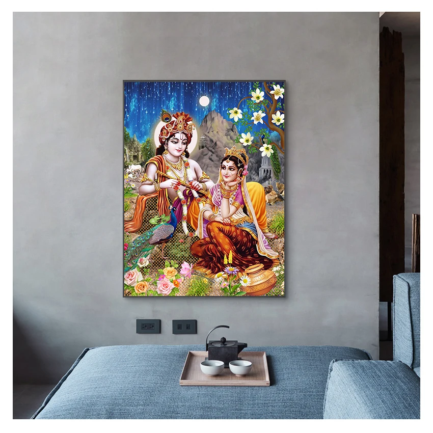 

Modern Home Decor Pictures HD Canvas Paintings New Arrival Lord God krishna hindu Fashion Wall Posters For Living Room