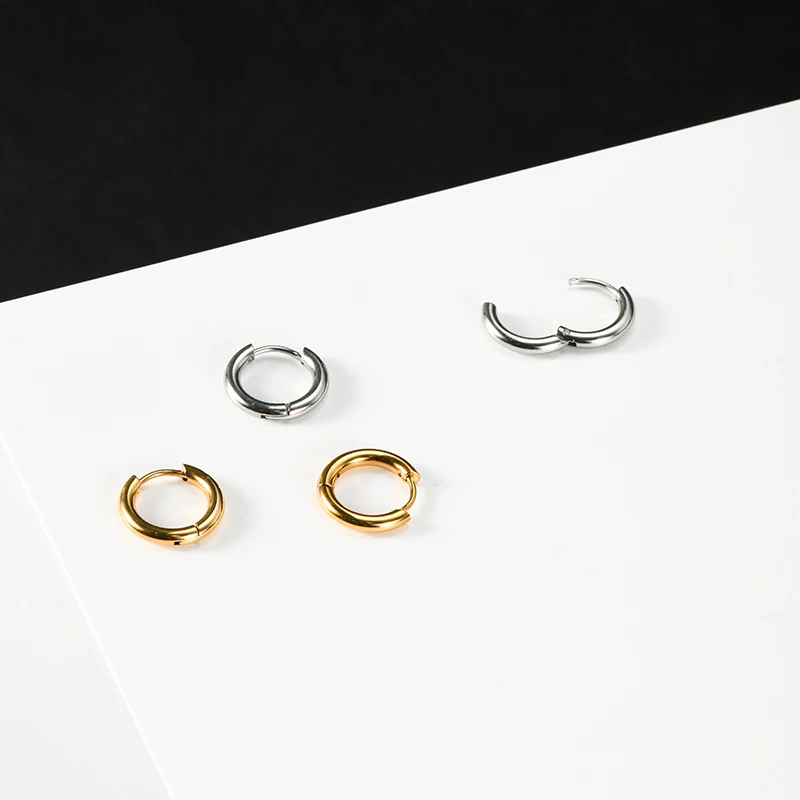 

Fashion Minimalist Circle Hoop Earrings Female Simple Round Ear Buckle Earrings 14k Gold Party Hip-hop Punk Luxury Jewelry Gift